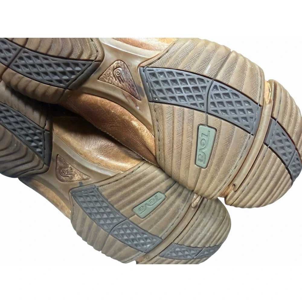 Teva Riva Leather Hiking Shoes Mens 10 Brown Trail Outdoor Comfort Low Lace Up